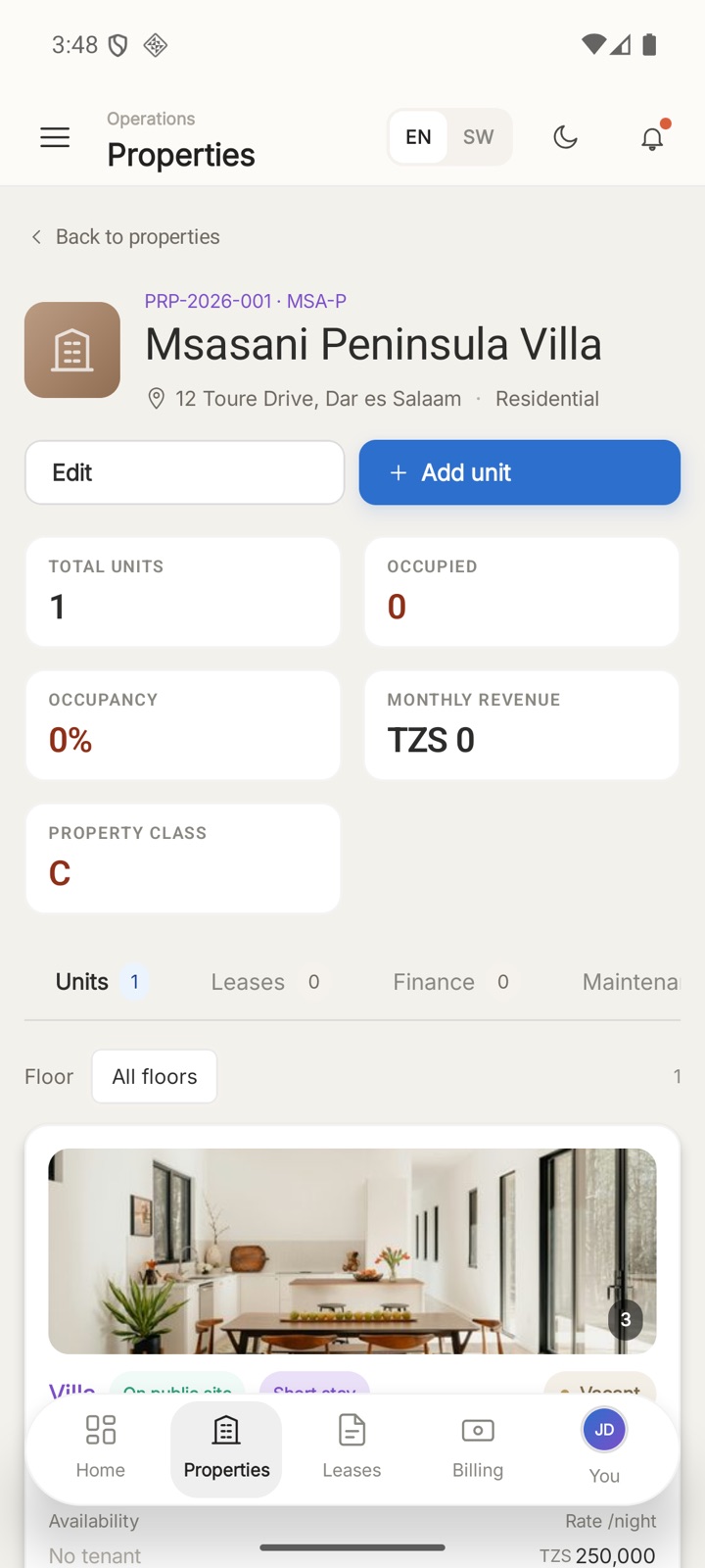 A property with its units in LandlordPro